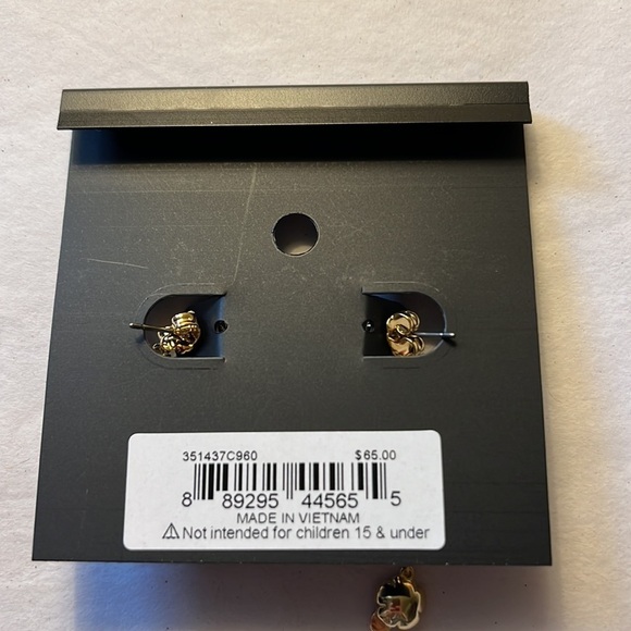 Coach earrings with crystal stud and hanging ladybug - Picture 5 of 6